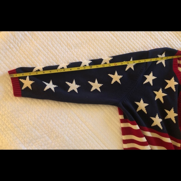Cherokee Woman Cardigan Sweater Long Sleeve US Flag  Patriotic 1X - Picture 8 of 9